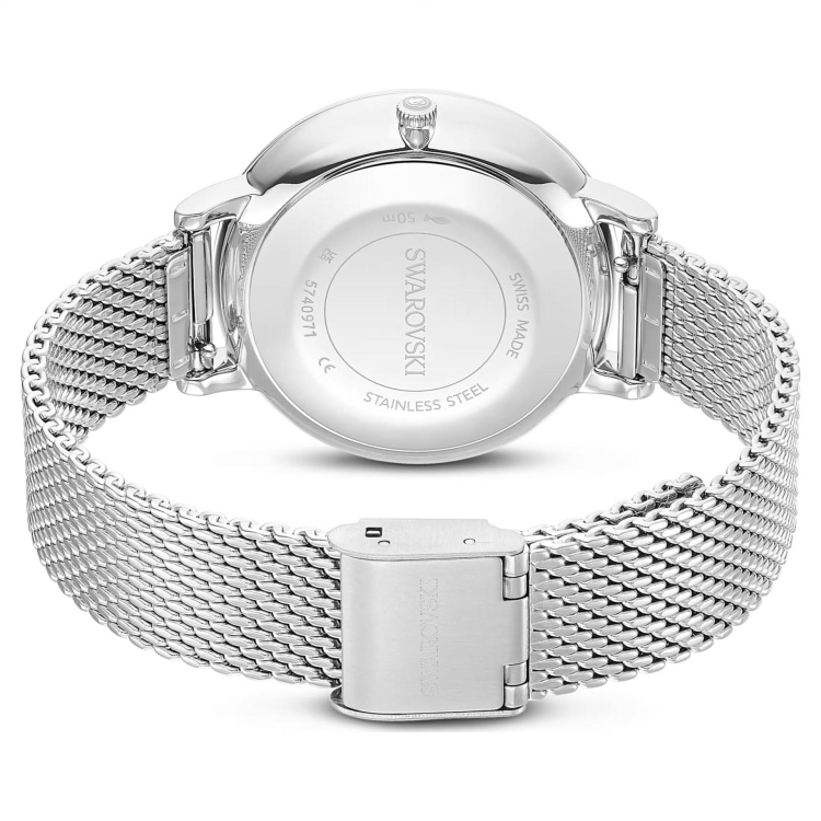 Clarica watch Swiss Made, Metal bracelet, Silver tone, Stainless steel